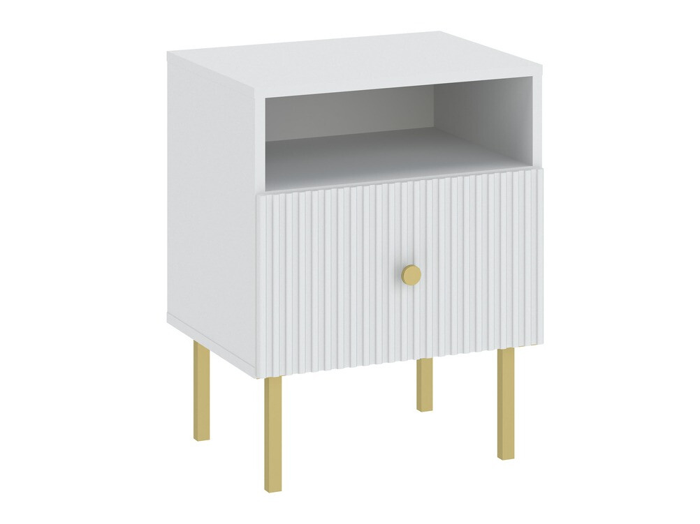 Nočna omarica Etliva 106 (Bela + Zlata)