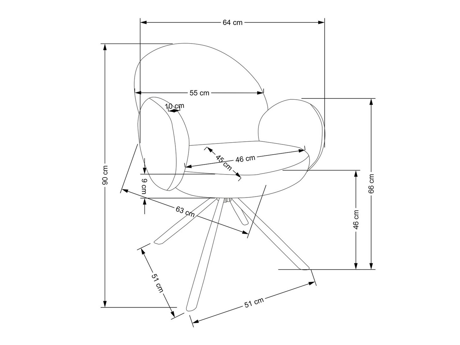 Stol Houston 1527 (Siva + Črna)