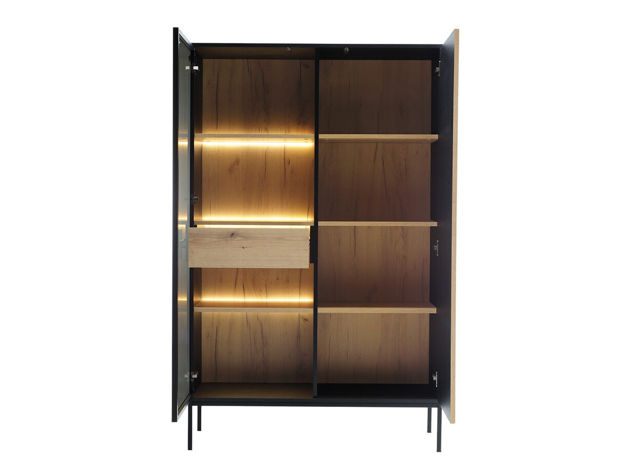 Komplet za dnevno sobo Manal I (Črna + Wotan hrast)