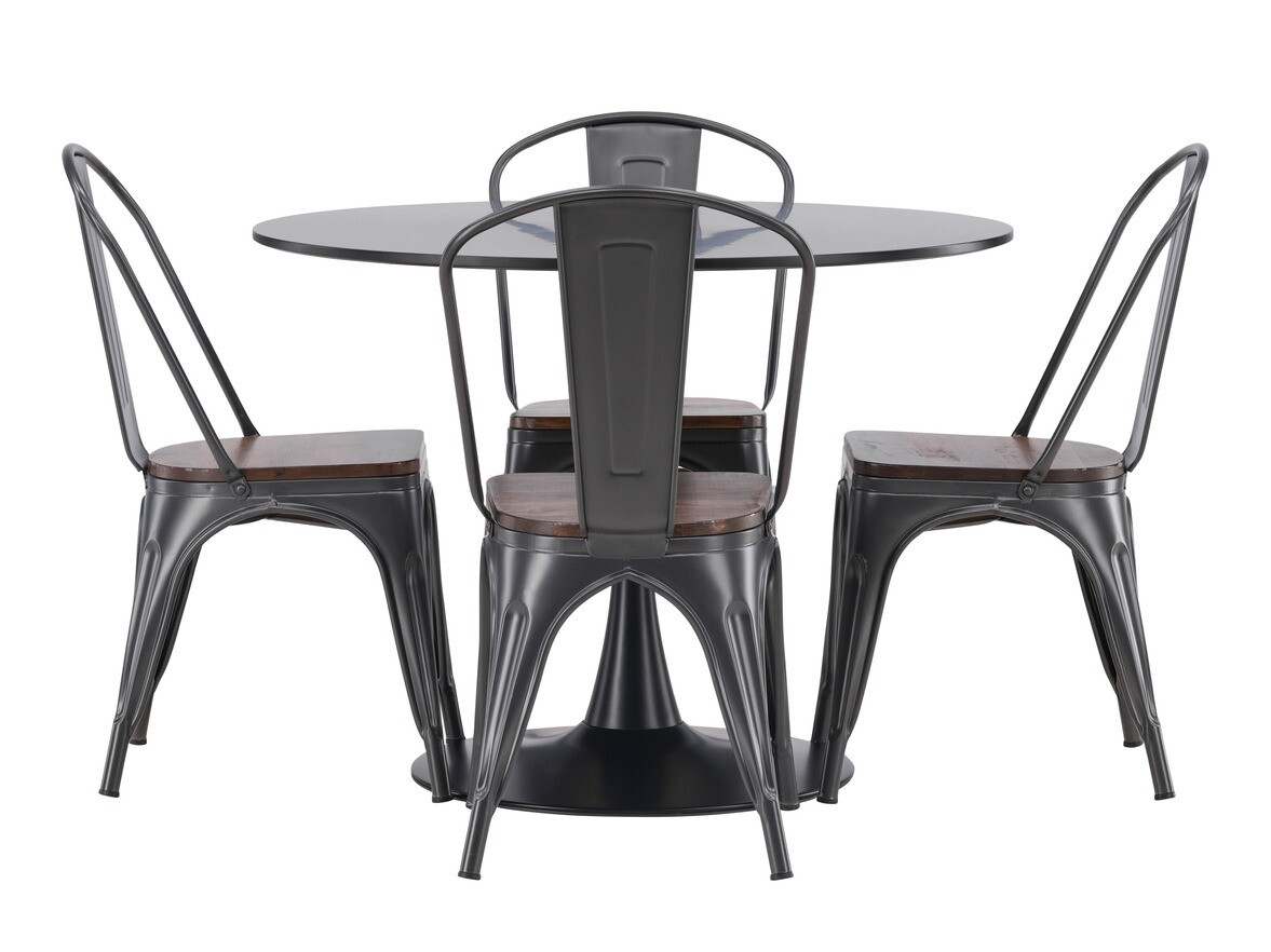 Jedilniški komplet Dallas 4170 (Črna + Rjava)