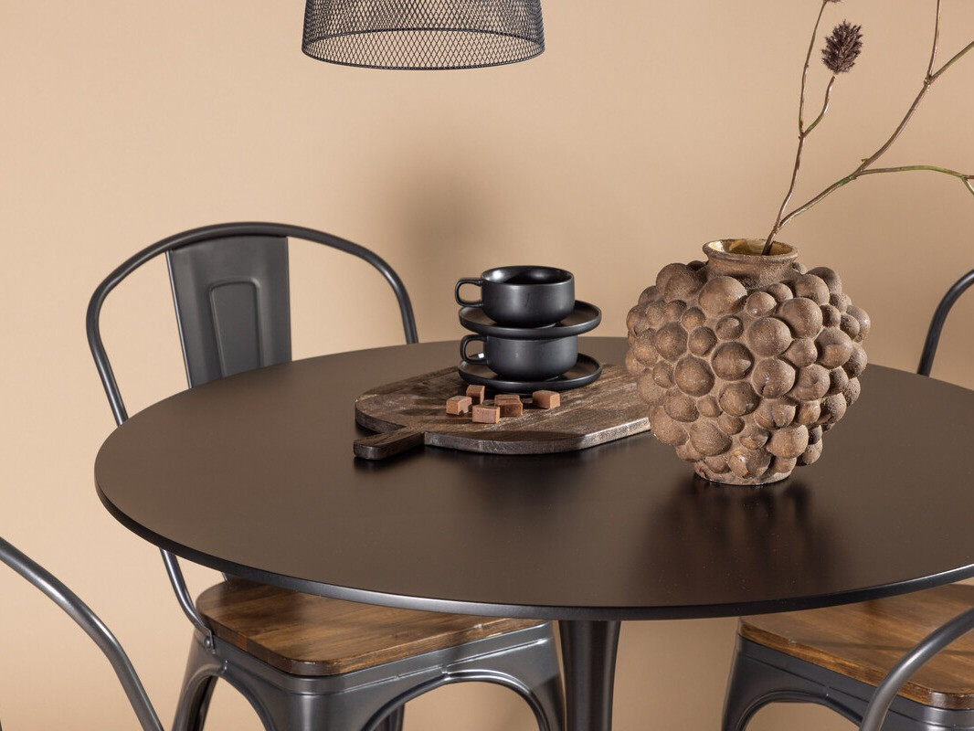 Jedilniški komplet Dallas 4170 (Črna + Rjava)