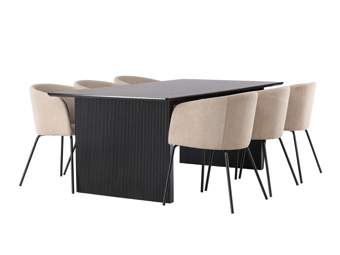 Jedilniški komplet Dallas 4182 (Bež + Črna)