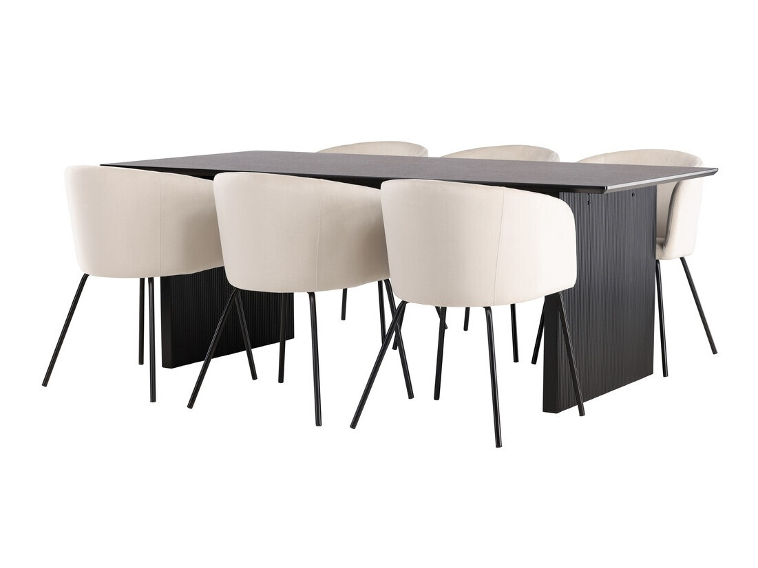 Jedilniški komplet Dallas 4182 (Krema + Črna)