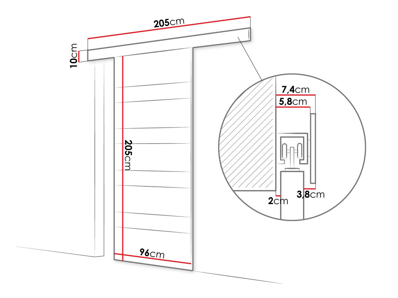 Drsna vrata Closico 174 (Bela)