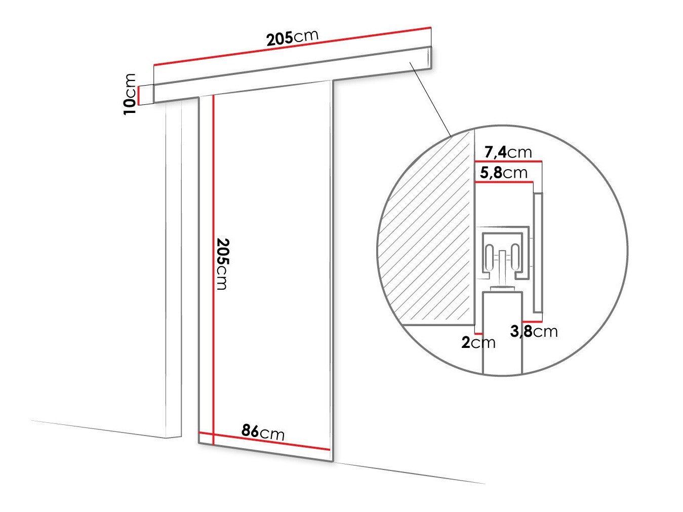 Drsna vrata Closico Materia II (Bela)