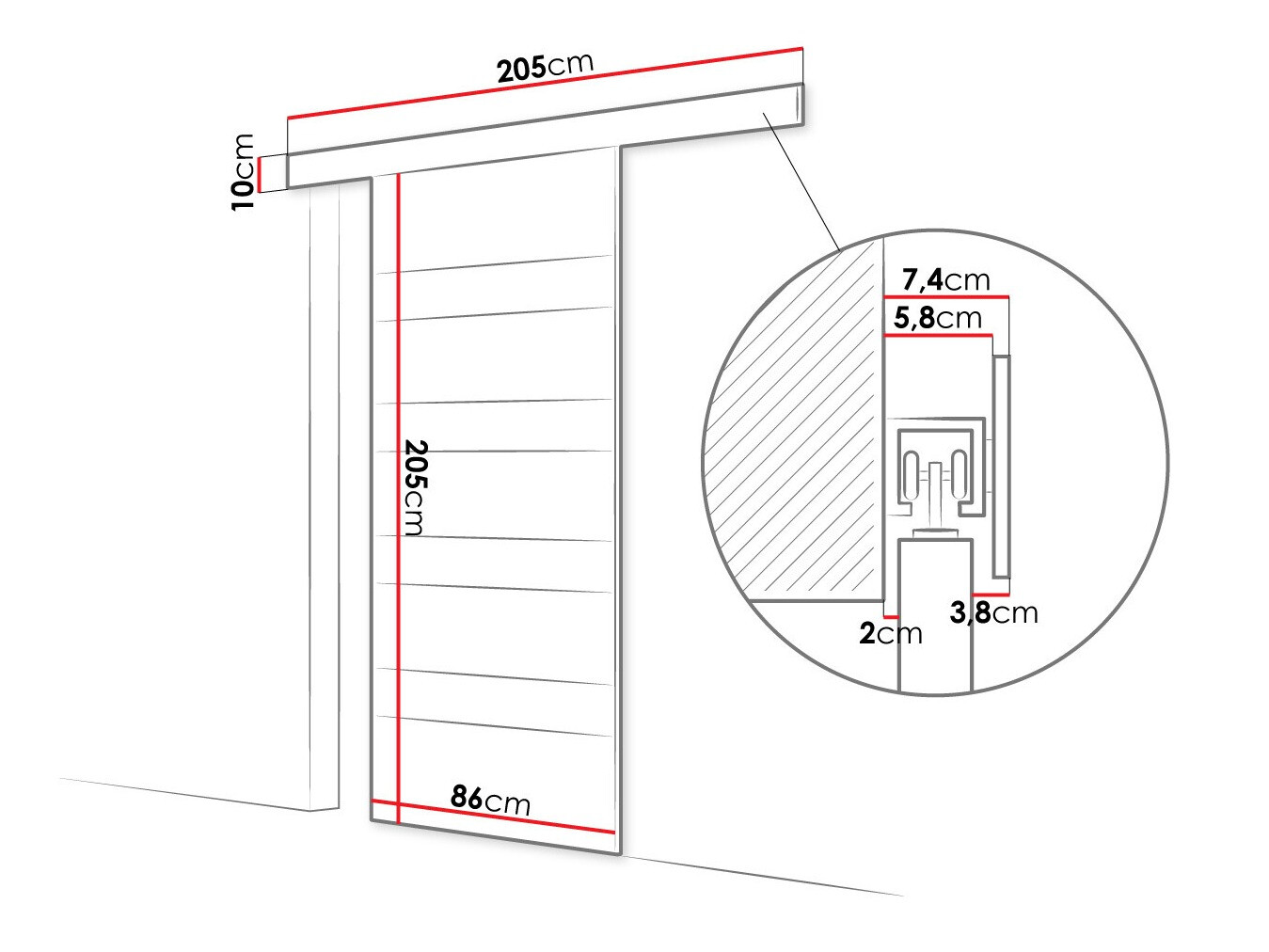 Drsna vrata Closico Materia V (Bela + Črna)