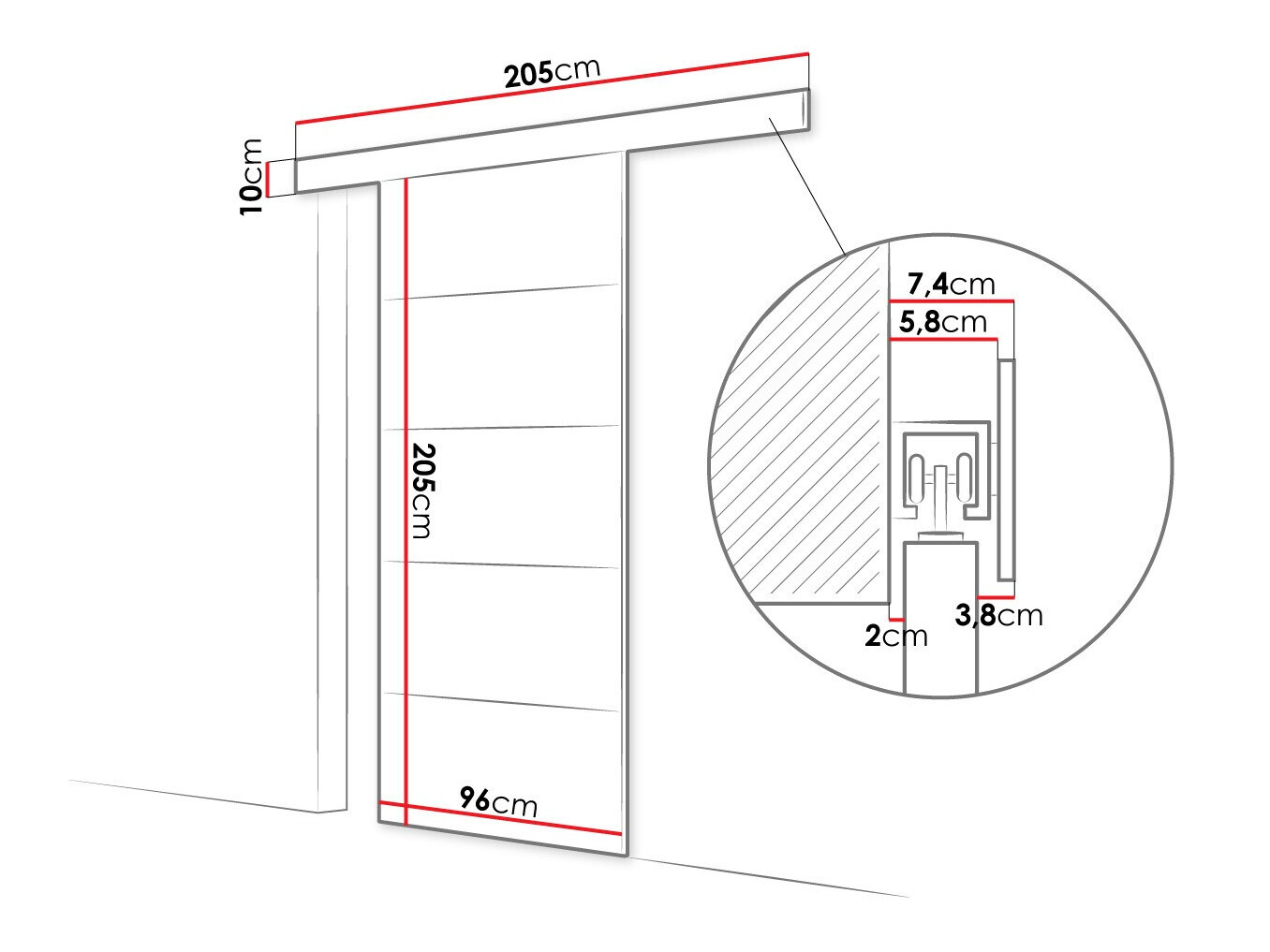 Drsna vrata Closico 176 (Rjava)