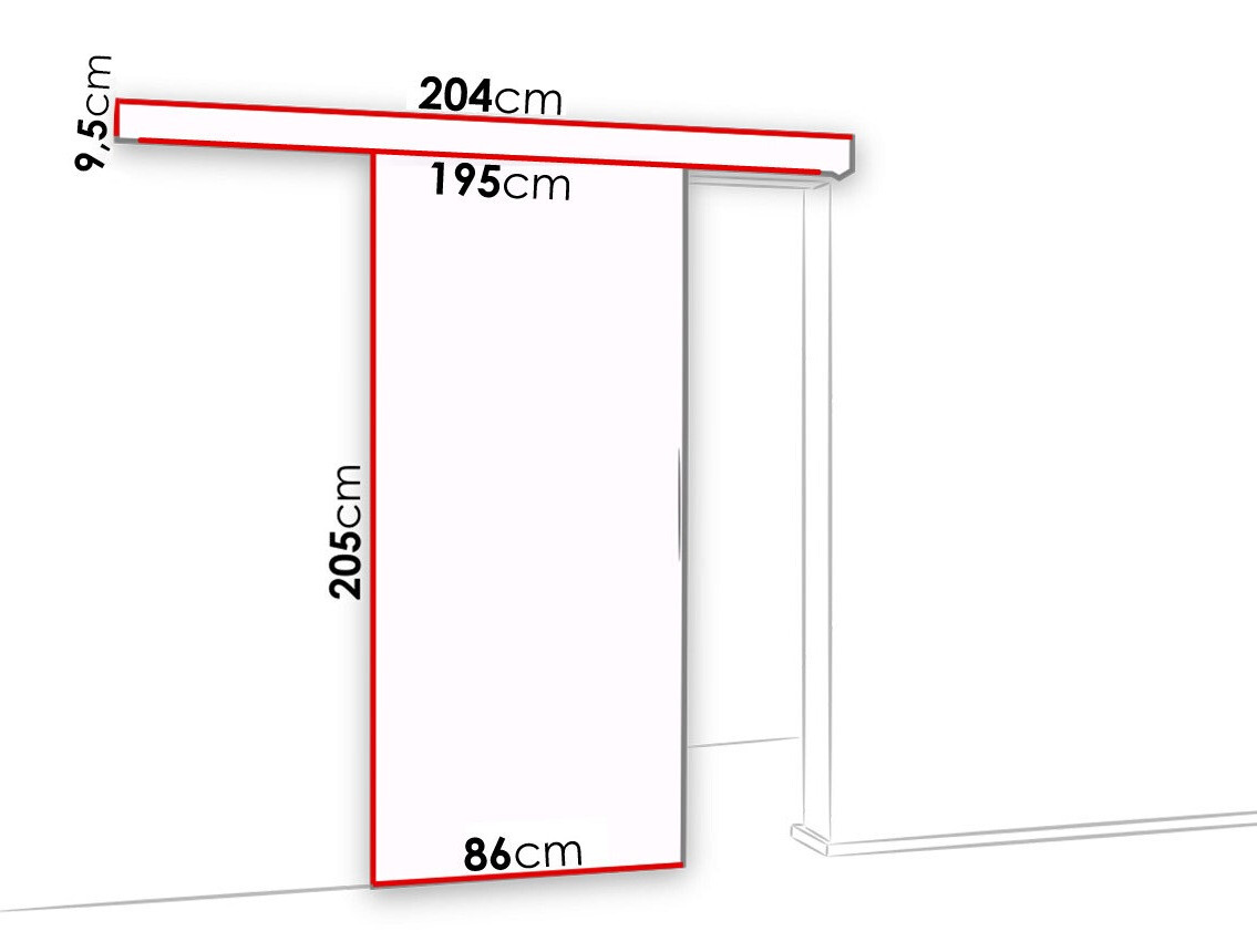 Drsna vrata Dover 120 (Sonoma hrast + Črna)