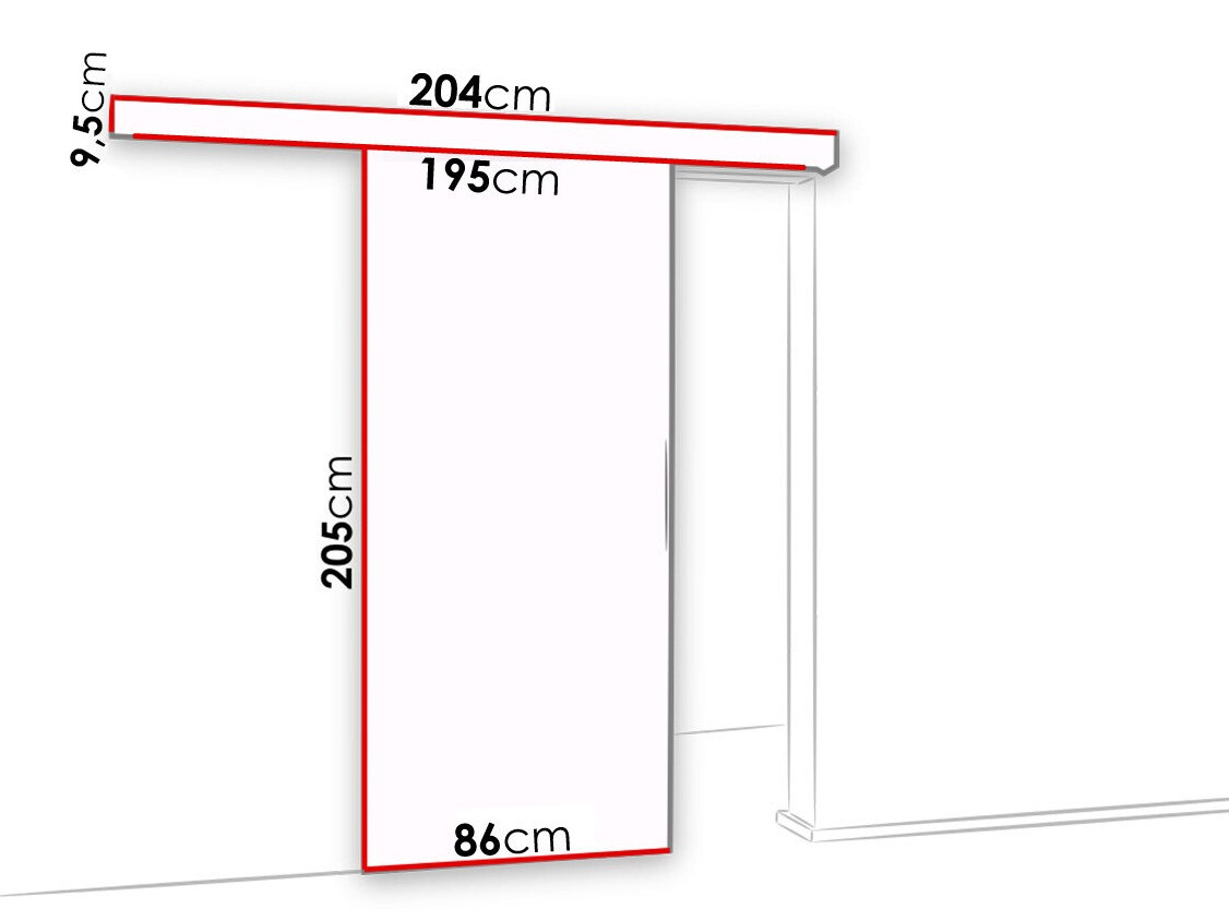 Drsna vrata Dover 120 (Temni jasen + Črna)