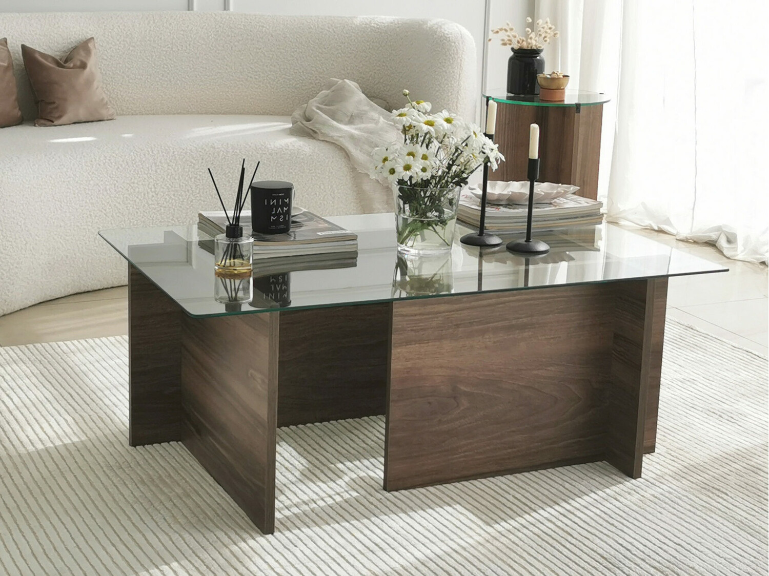 Klubska mizica Kailua 102 (Temni oreh)