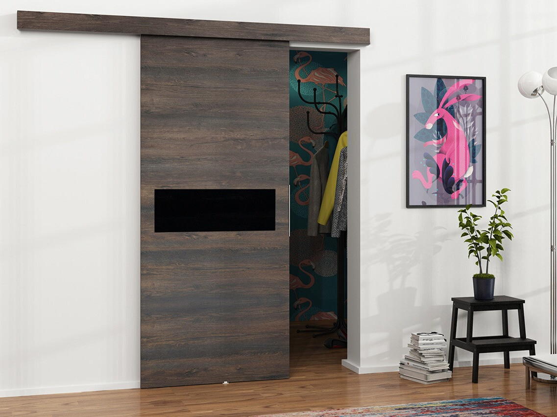 Drsna vrata Dover 127 (Temni jasen + Črna)