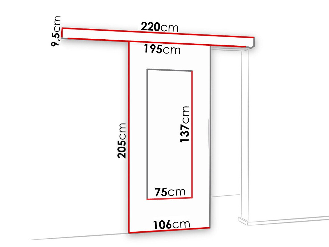 Drsna vrata Dover 130 (Bela)