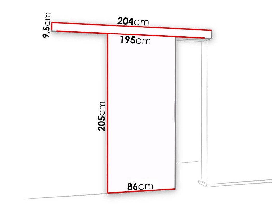 Drsna vrata Dover 135 (Sonoma hrast + Črna)