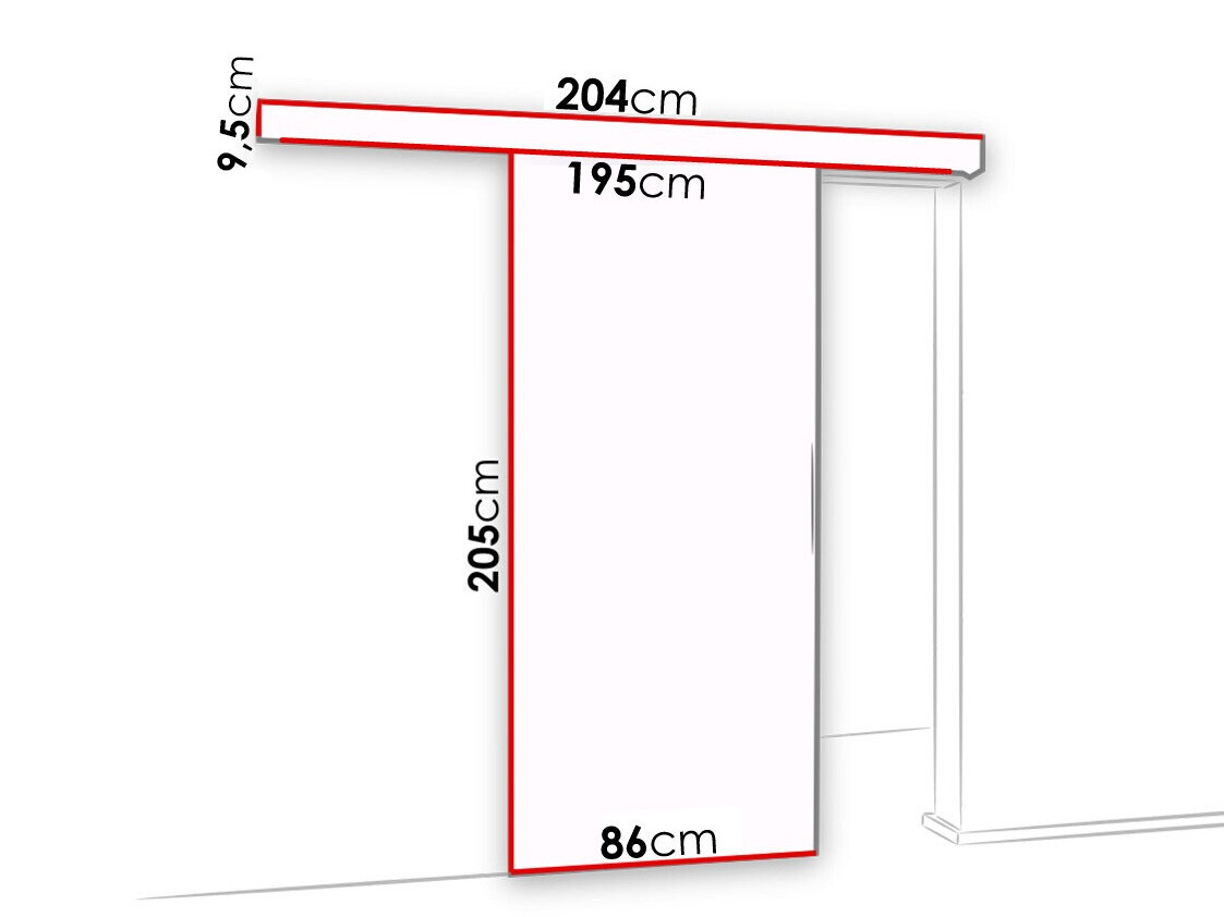 Drsna vrata Dover 135 (Temni jasen + Črna)