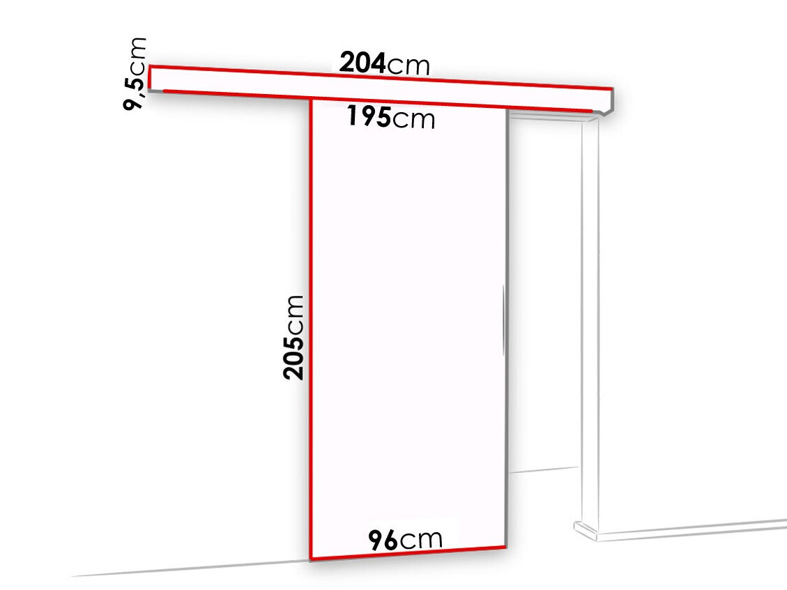 Drsna vrata Dover 136 (Sonoma hrast + Črna)
