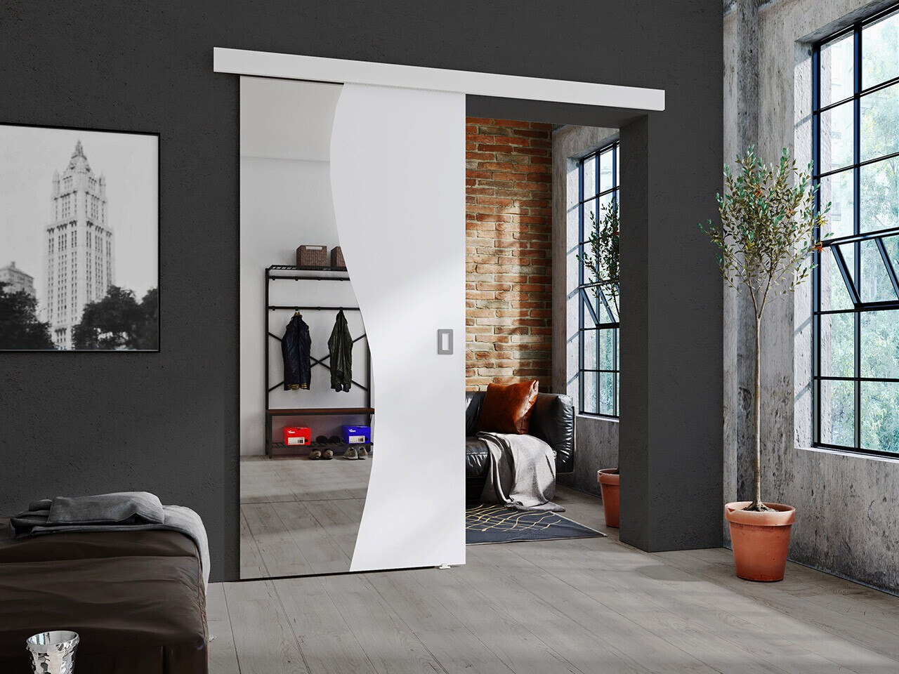 Drsna vrata Dover 150 (Bela)