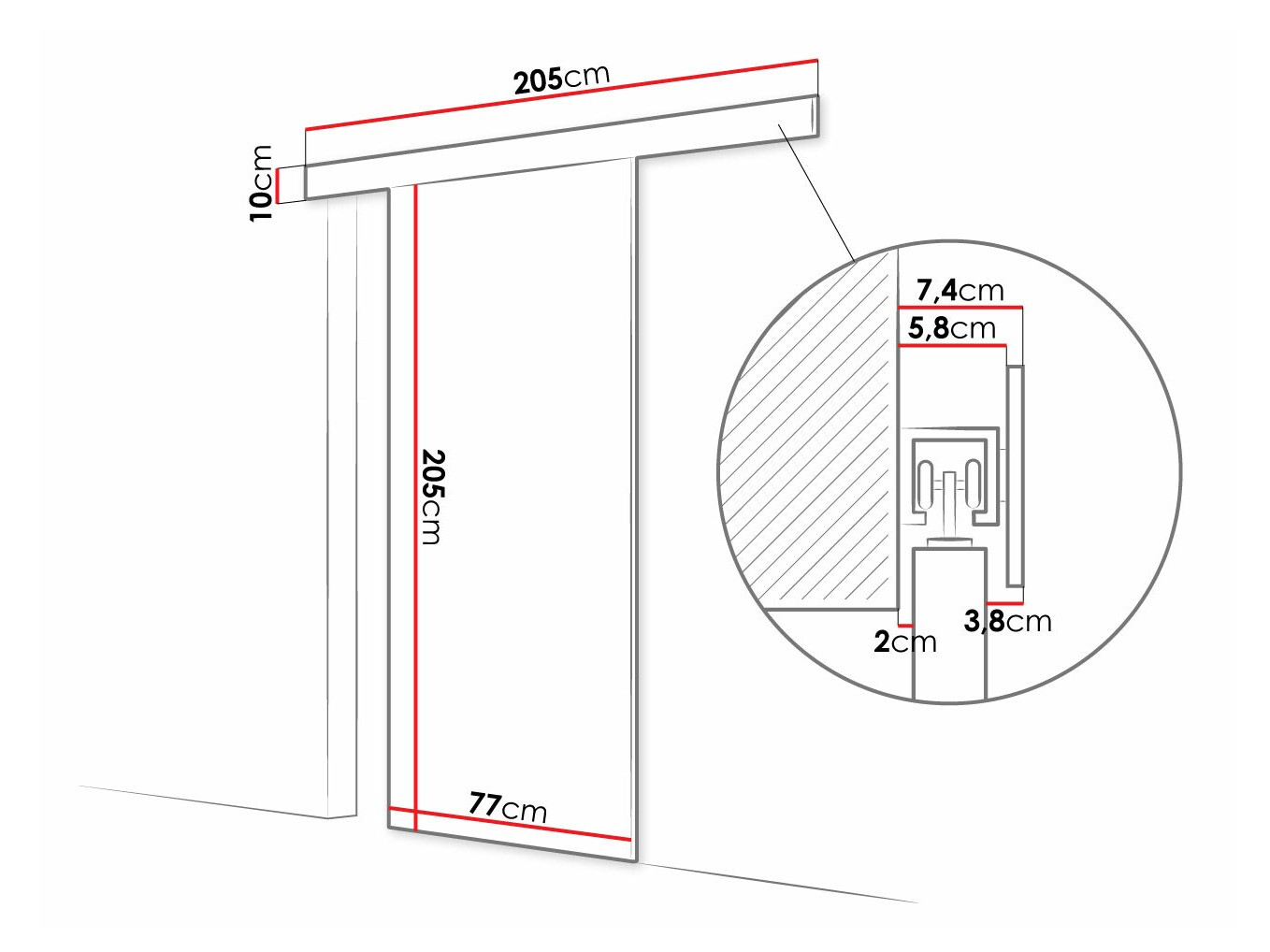 Drsna vrata Closico 180 (Sonoma hrast)