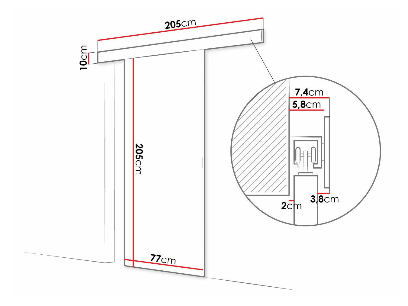 Drsna vrata Closico 181 (Bela)