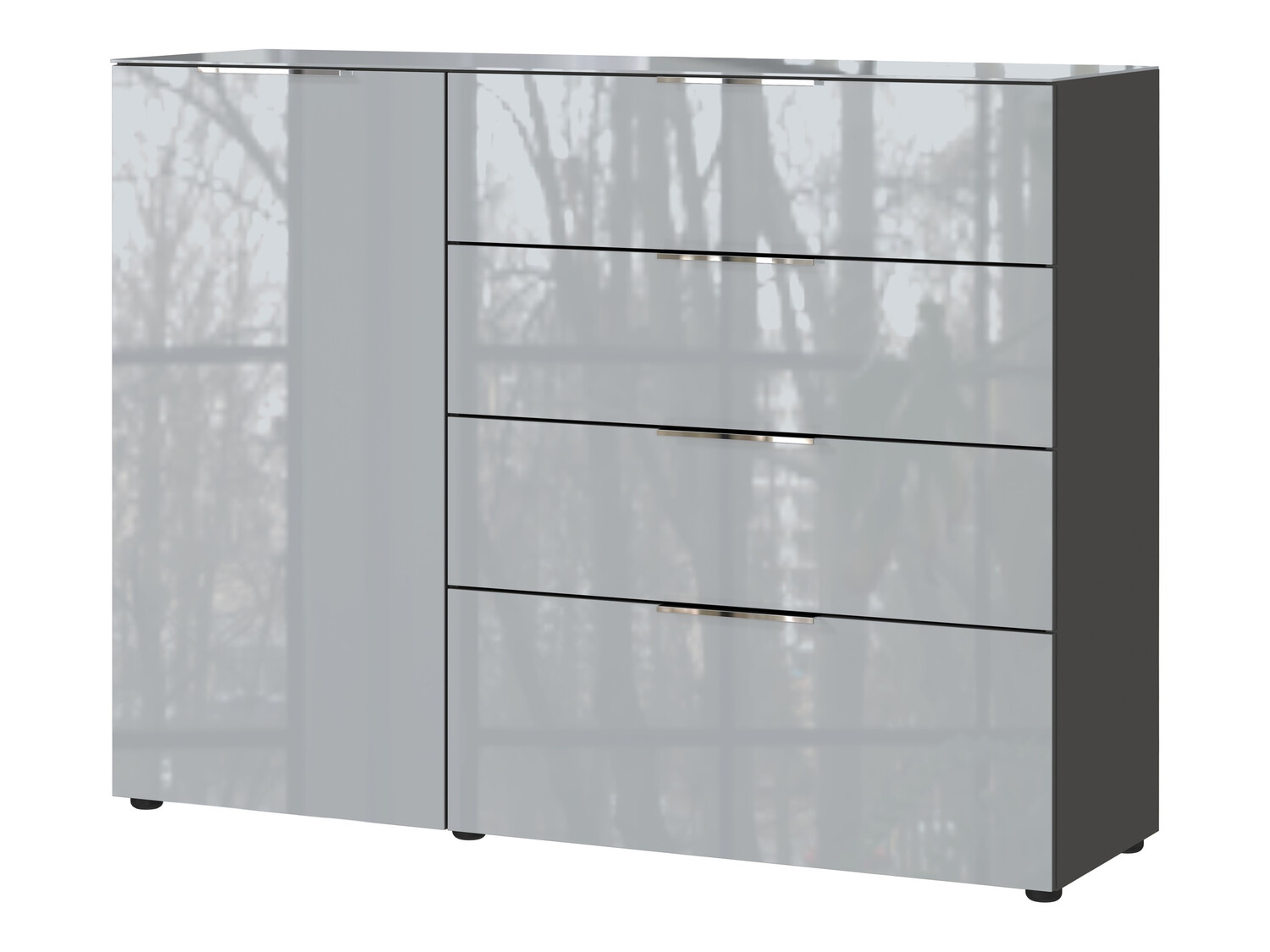 Komoda Sacramento 300 (Grafit + Sijaj siva)