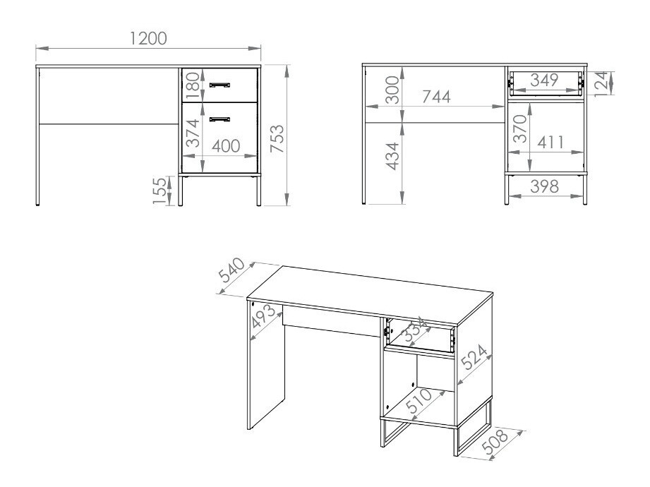 Pisalna miza Tortiva 106