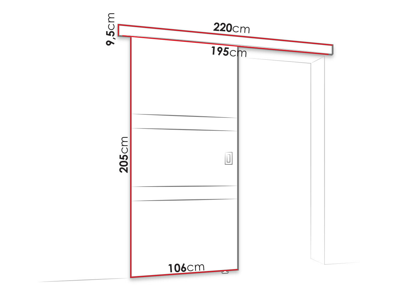 Drsna vrata Dover 176 (Sonoma hrast + Črna)