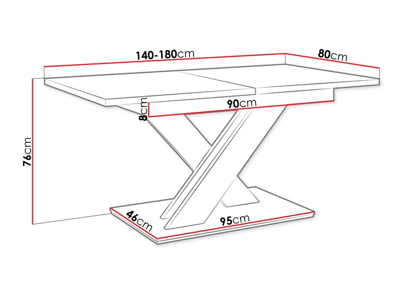 Miza Goodyear 103 (Bela + Beton)