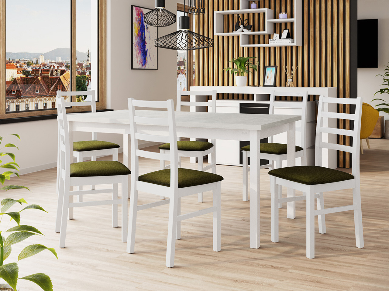 Jedilniški komplet Victorville 307 (Bela)