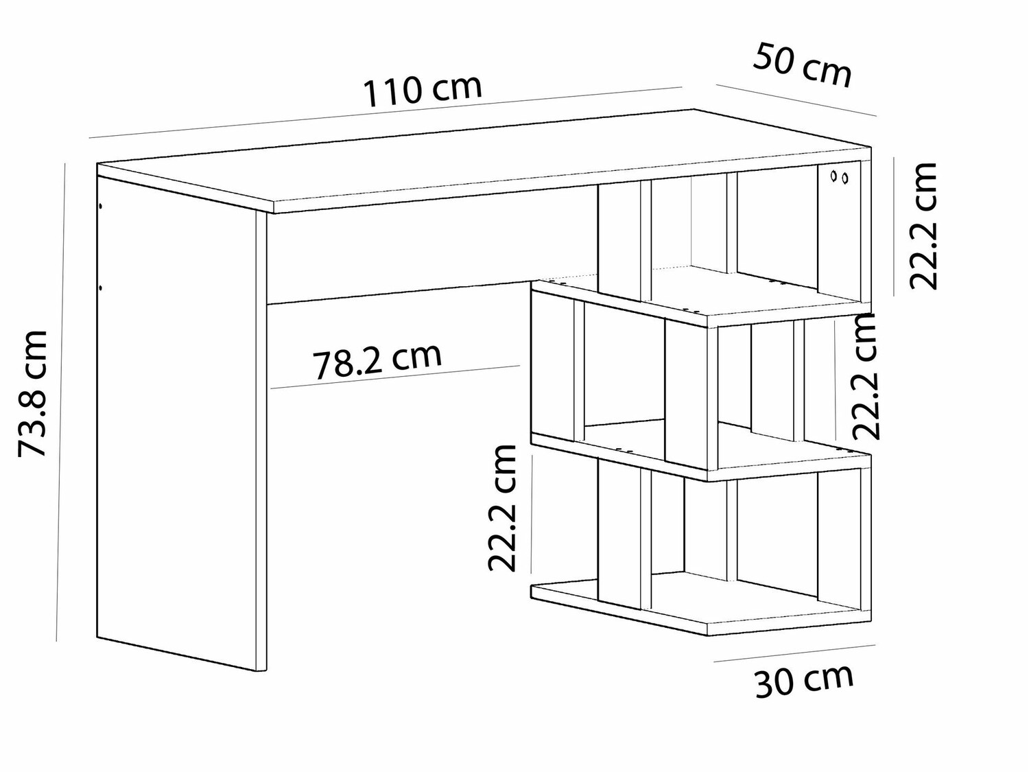 Pisalna miza Kailua 287 (Bela)