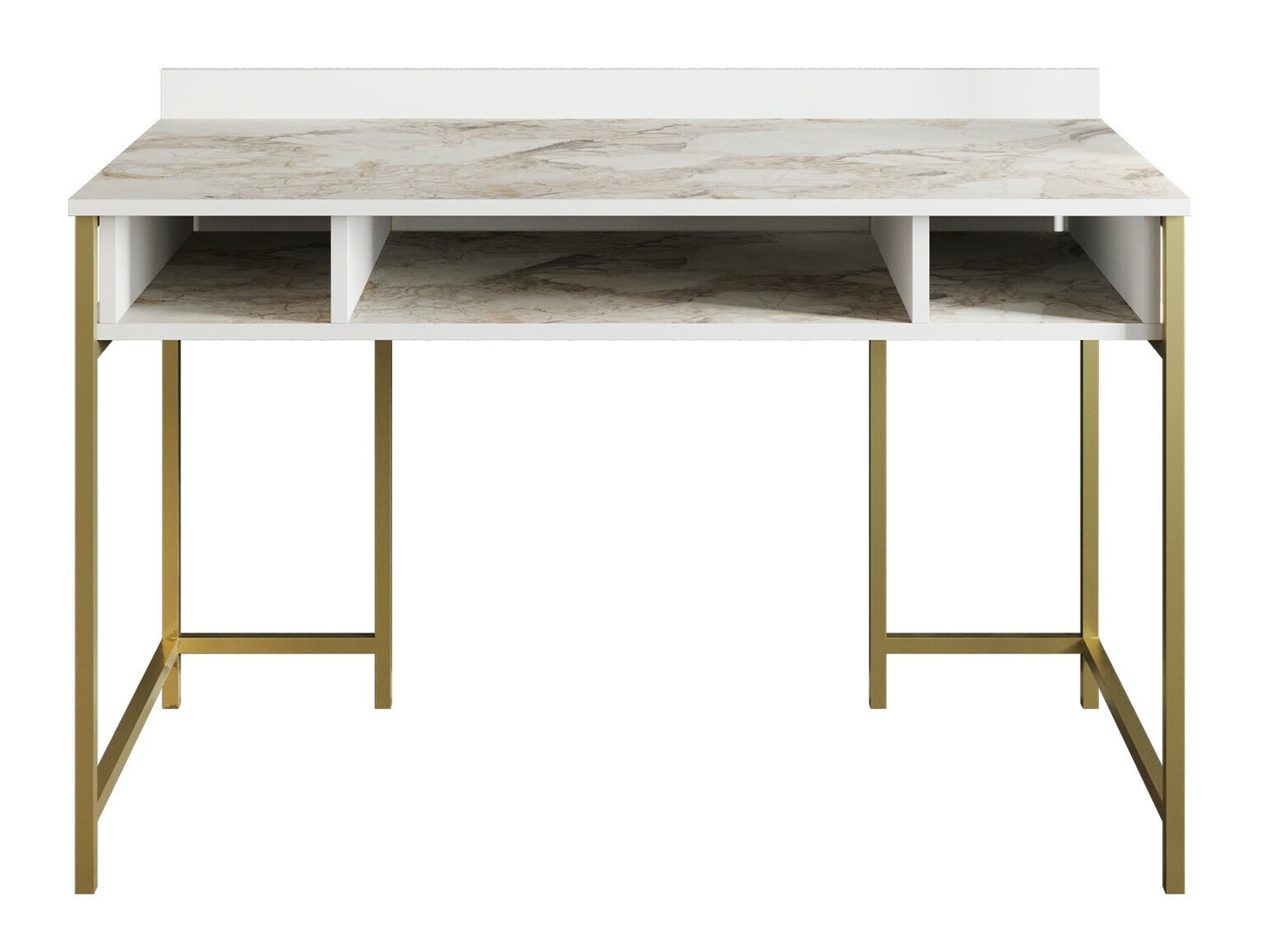 Pisalna miza Kailua 294 (Beli marmor + Zlata)