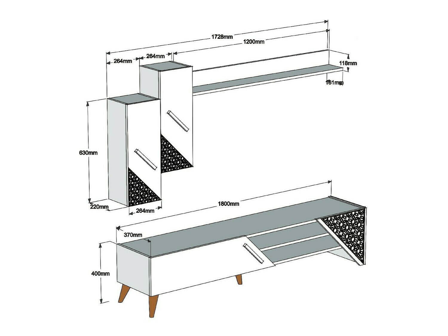 Komplet za dnevno sobo Kailua 1564 (Krema)
