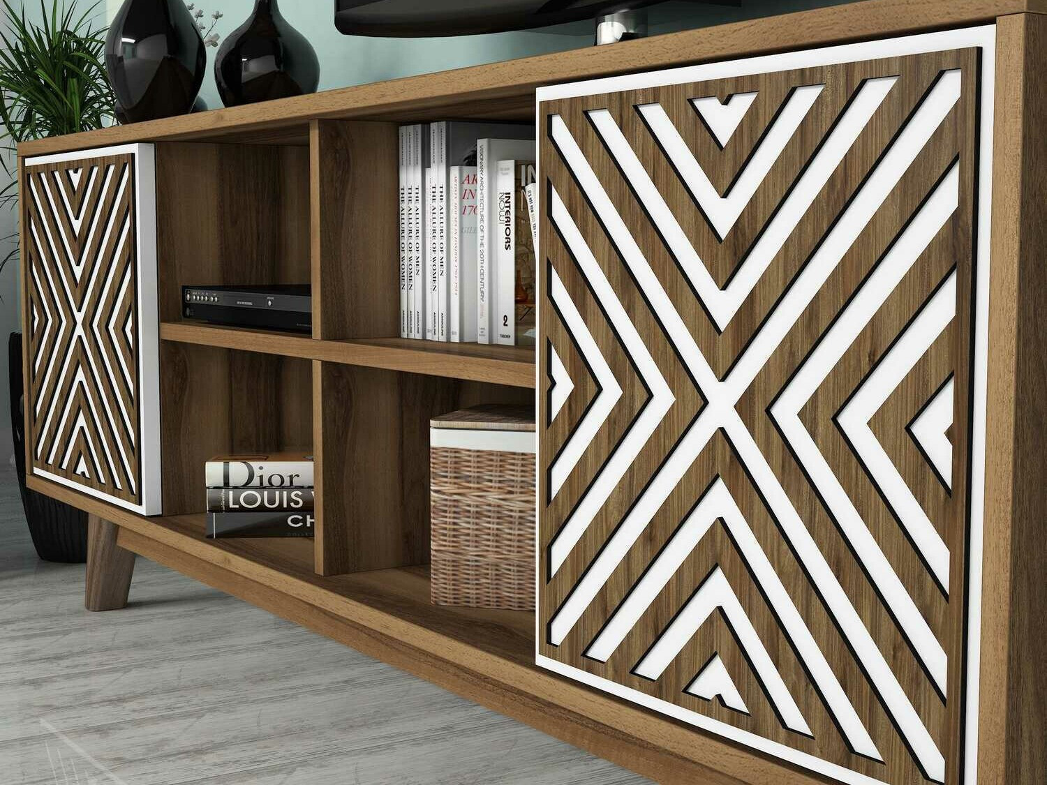 Komplet za dnevno sobo Kailua 1571 (Oreh + Bela)