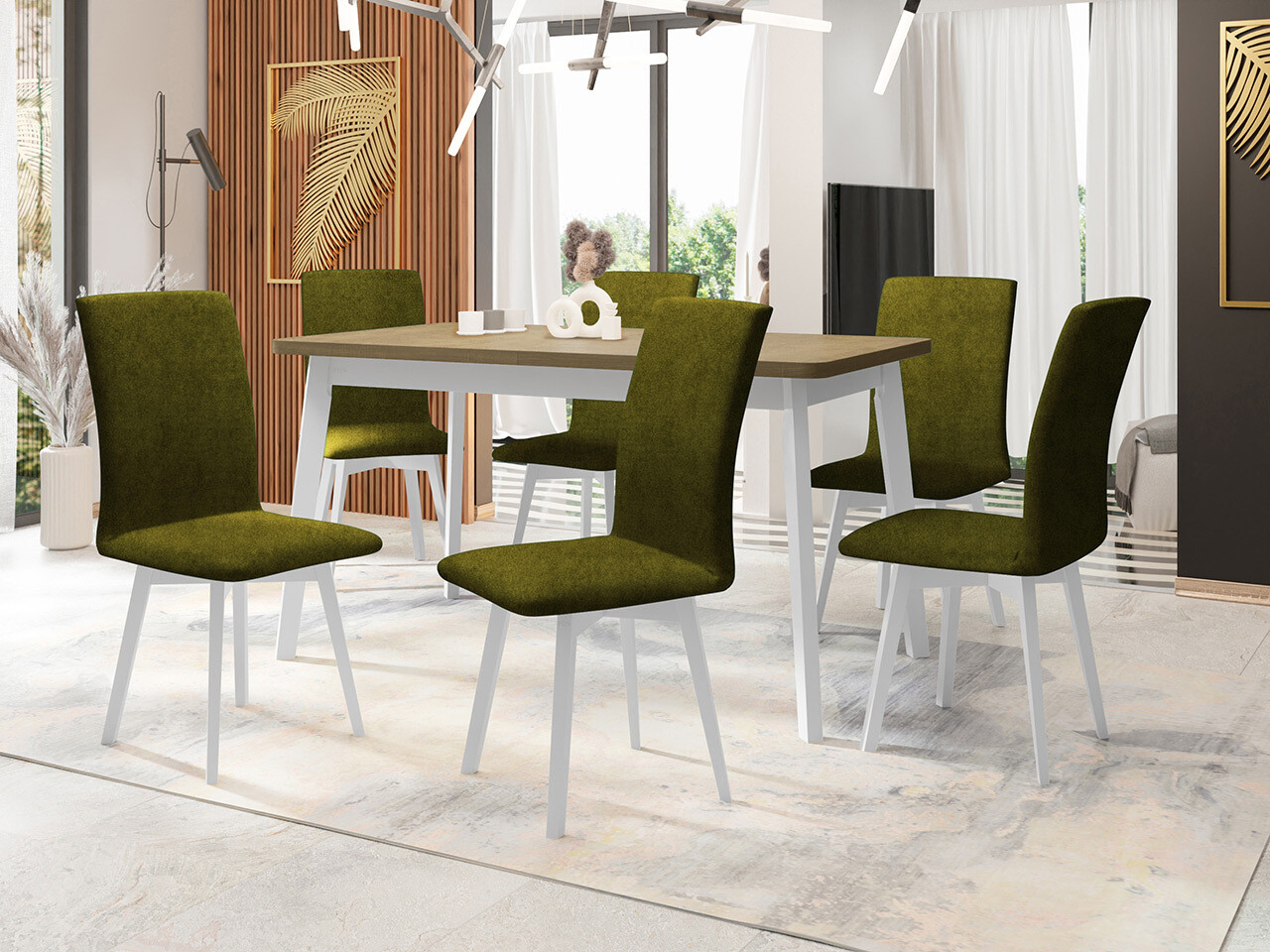 Jedilniški komplet Victorville 325 (Bela)