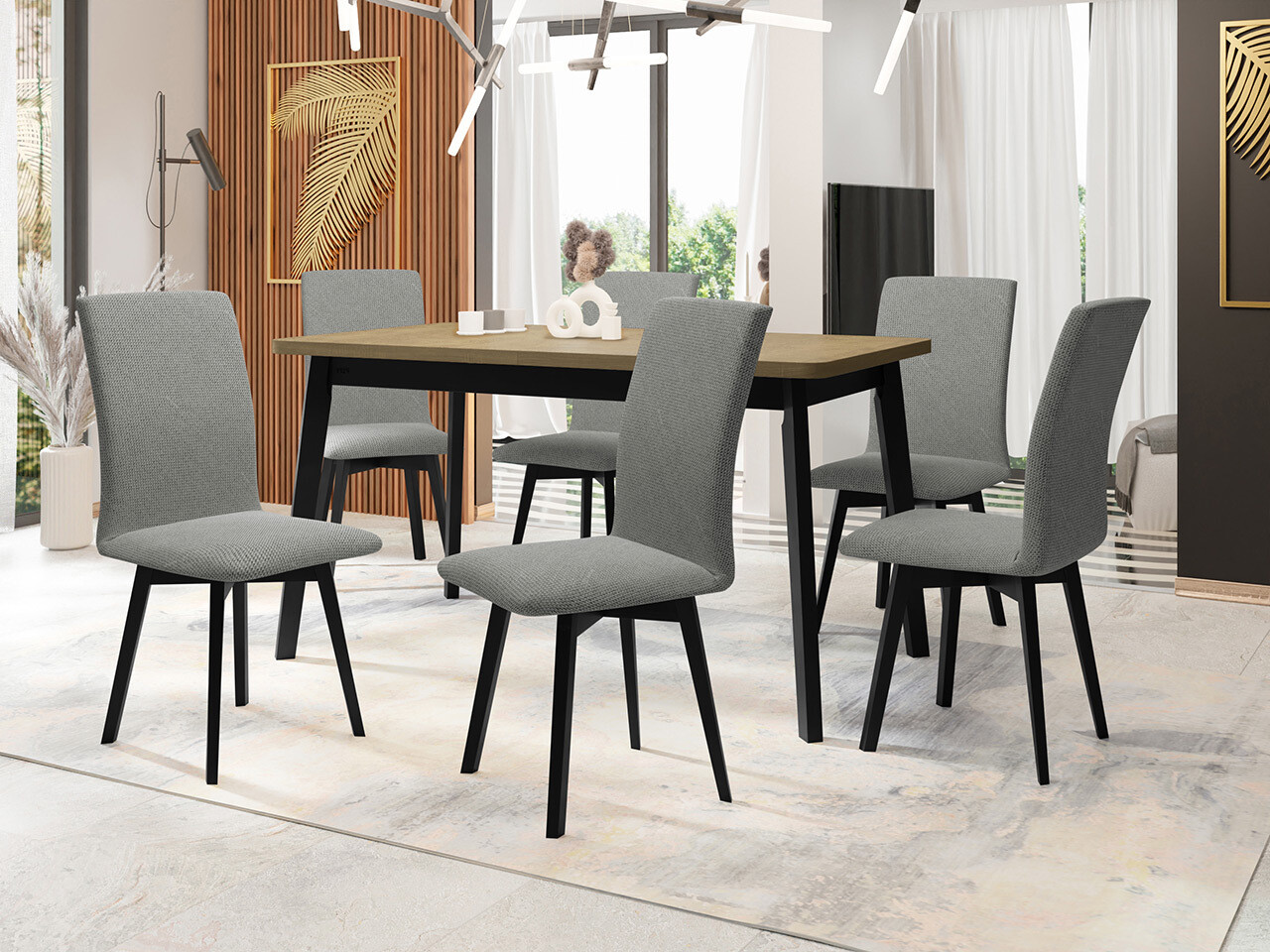 Jedilniški komplet Victorville 325 (Črna)