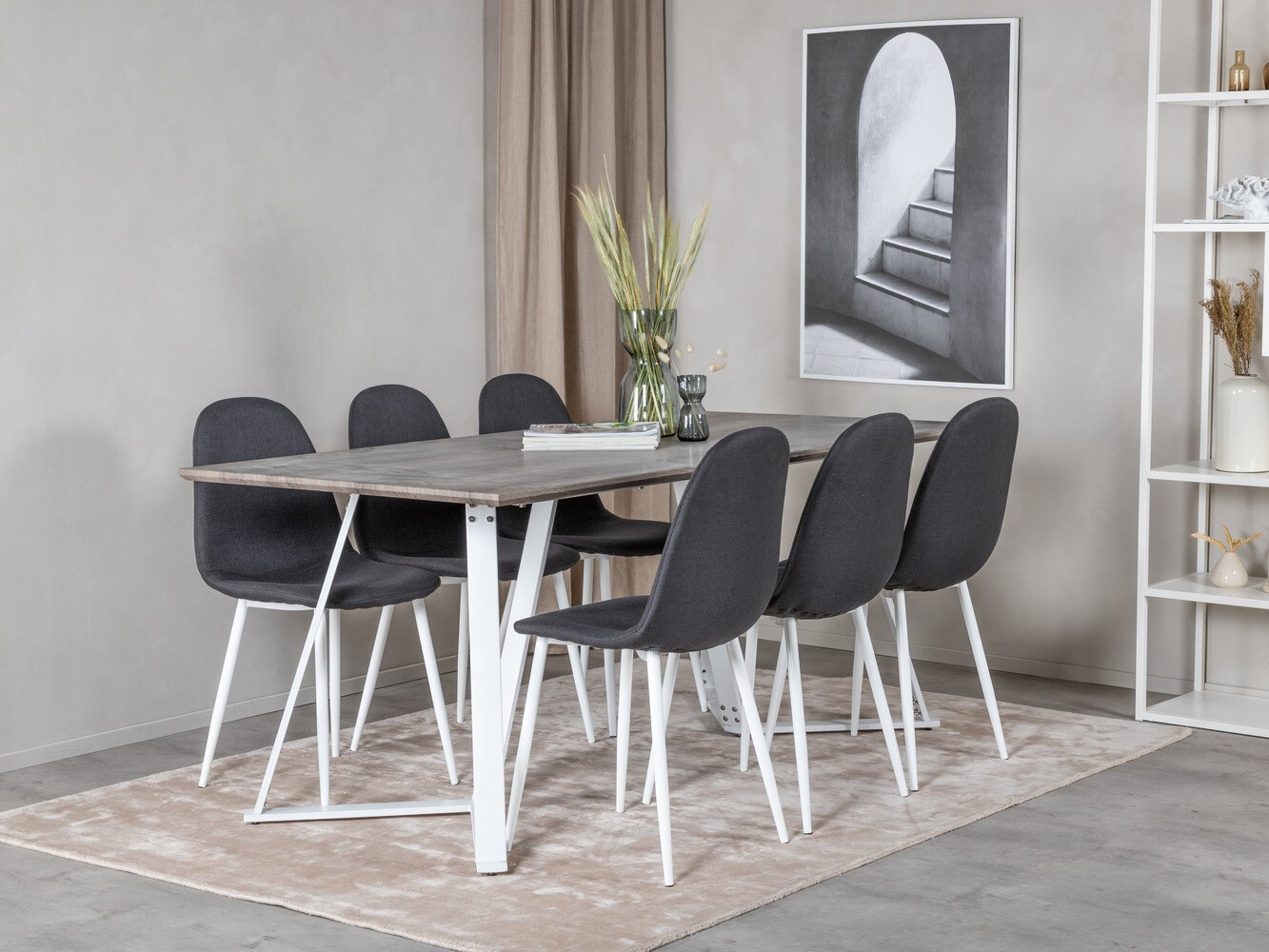 Jedilniški komplet Dallas 1804 (Bela + Črna)