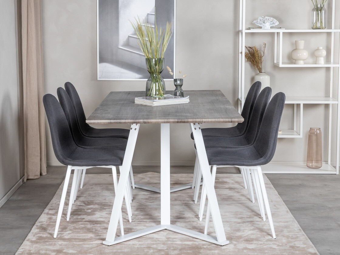 Jedilniški komplet Dallas 1804 (Bela + Črna)