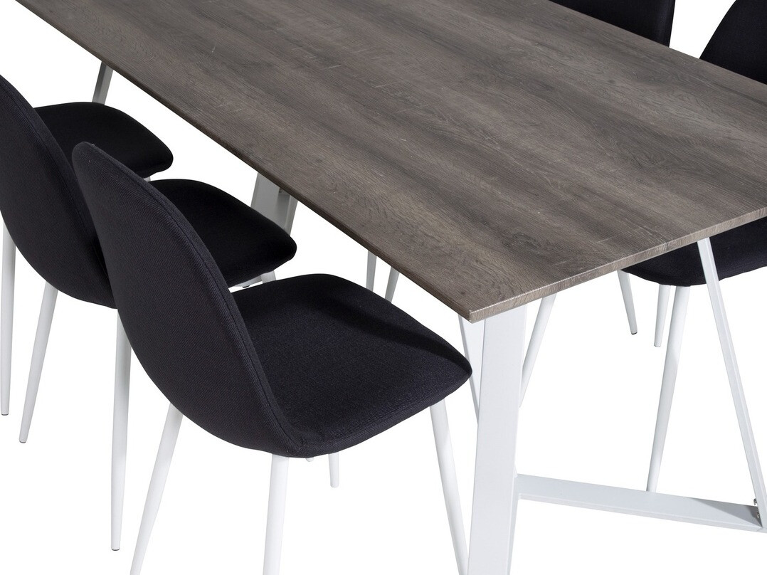 Jedilniški komplet Dallas 1804 (Bela + Črna)