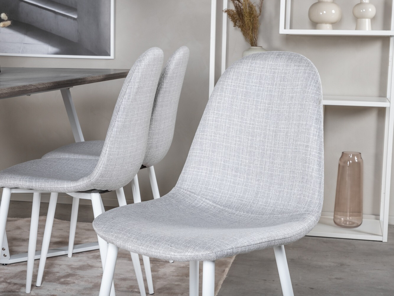 Jedilniški komplet Dallas 1804 (Svetlo siva + Bela)