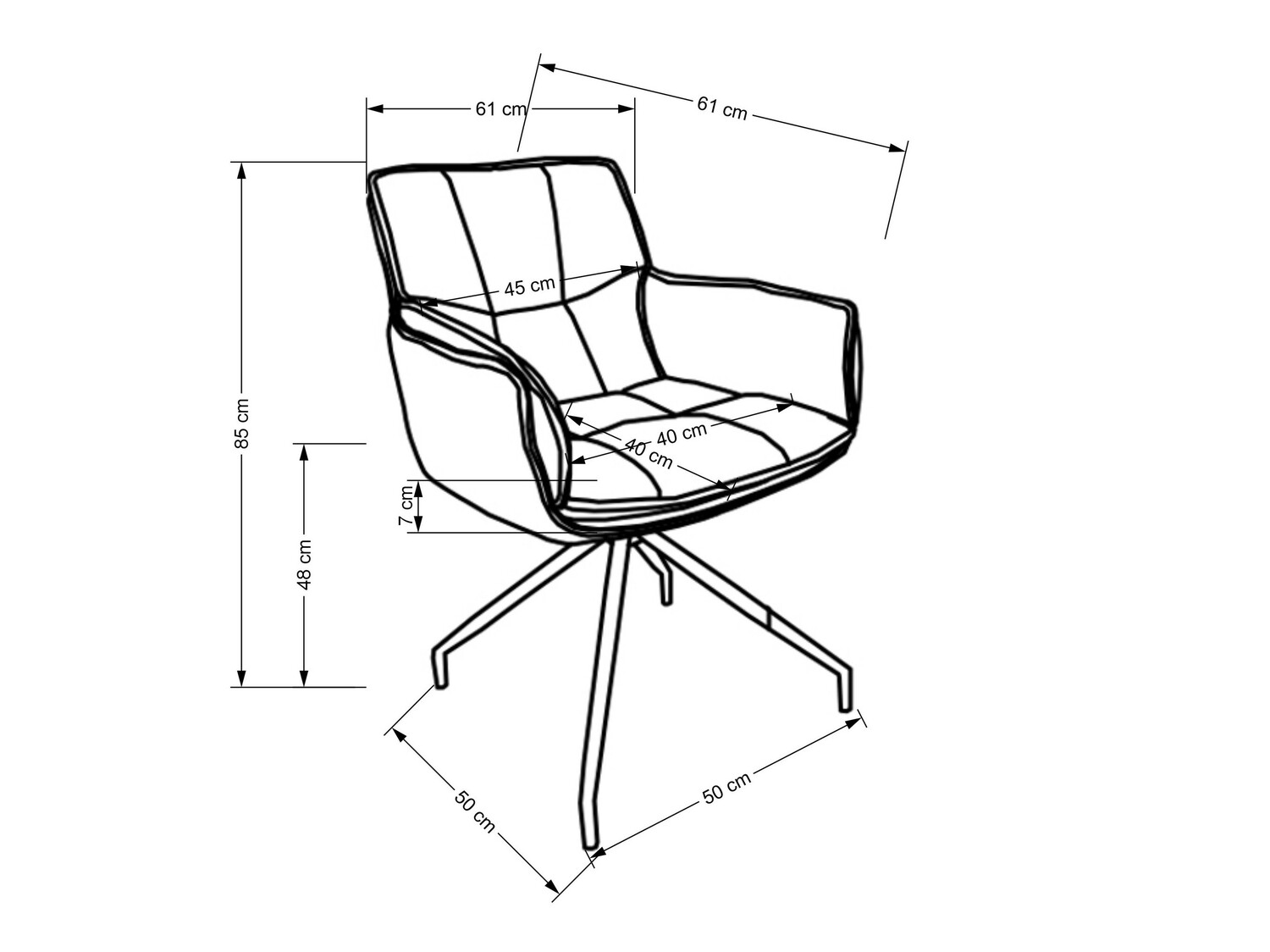 Stol Houston 1548 (Siva)