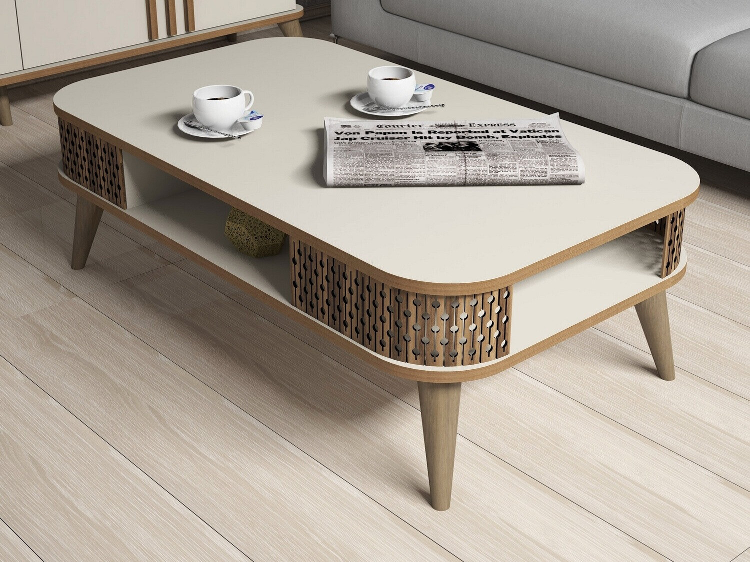 Komplet za dnevno sobo Kailua 385 (Krema)