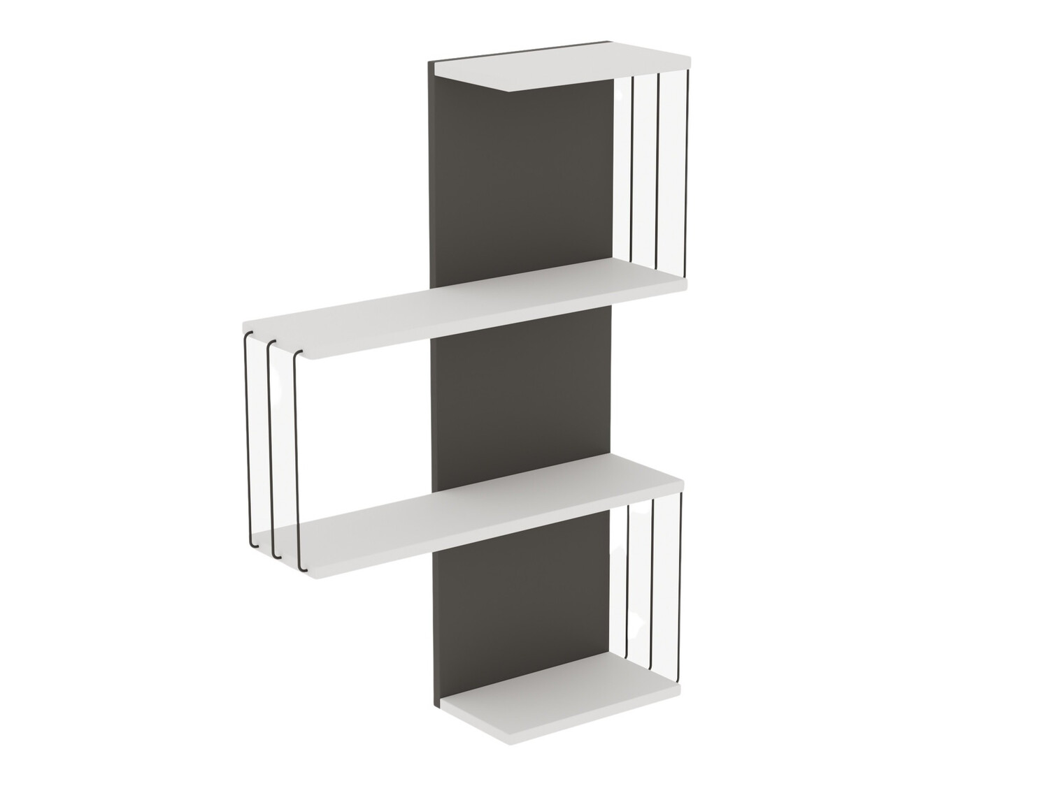 Stenska polica Kailua 406 (Bela + Antracit)