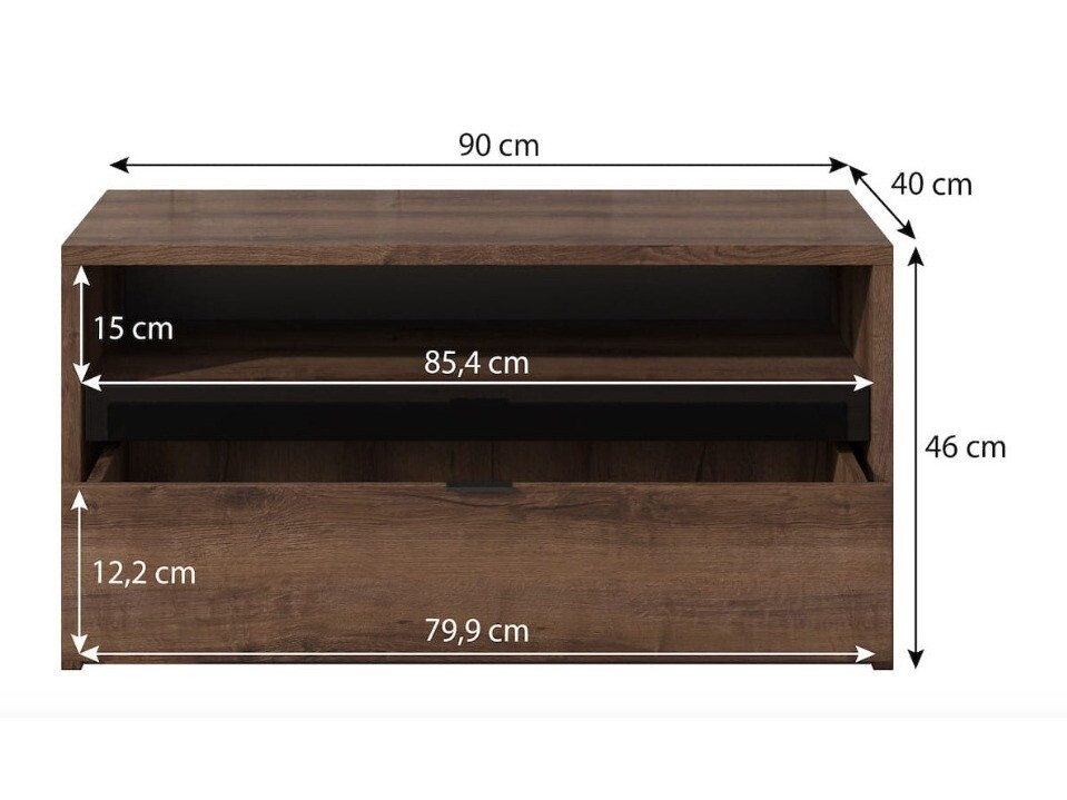 TV-omarica Providence 122 (Monastery hrast + Sijaj črna)