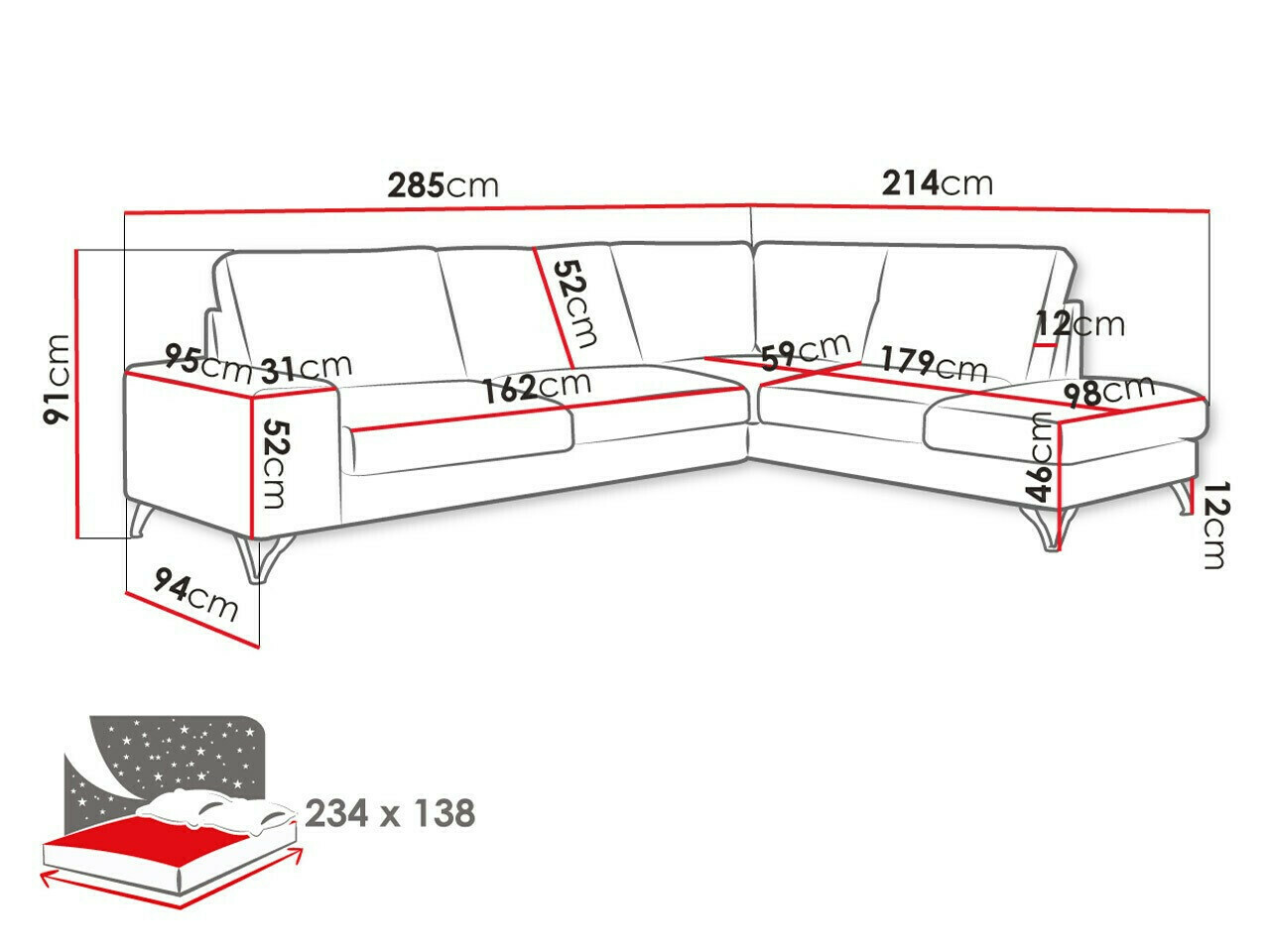 Kotna garnitura ComfiDream Lyrana II (Vogue 16)