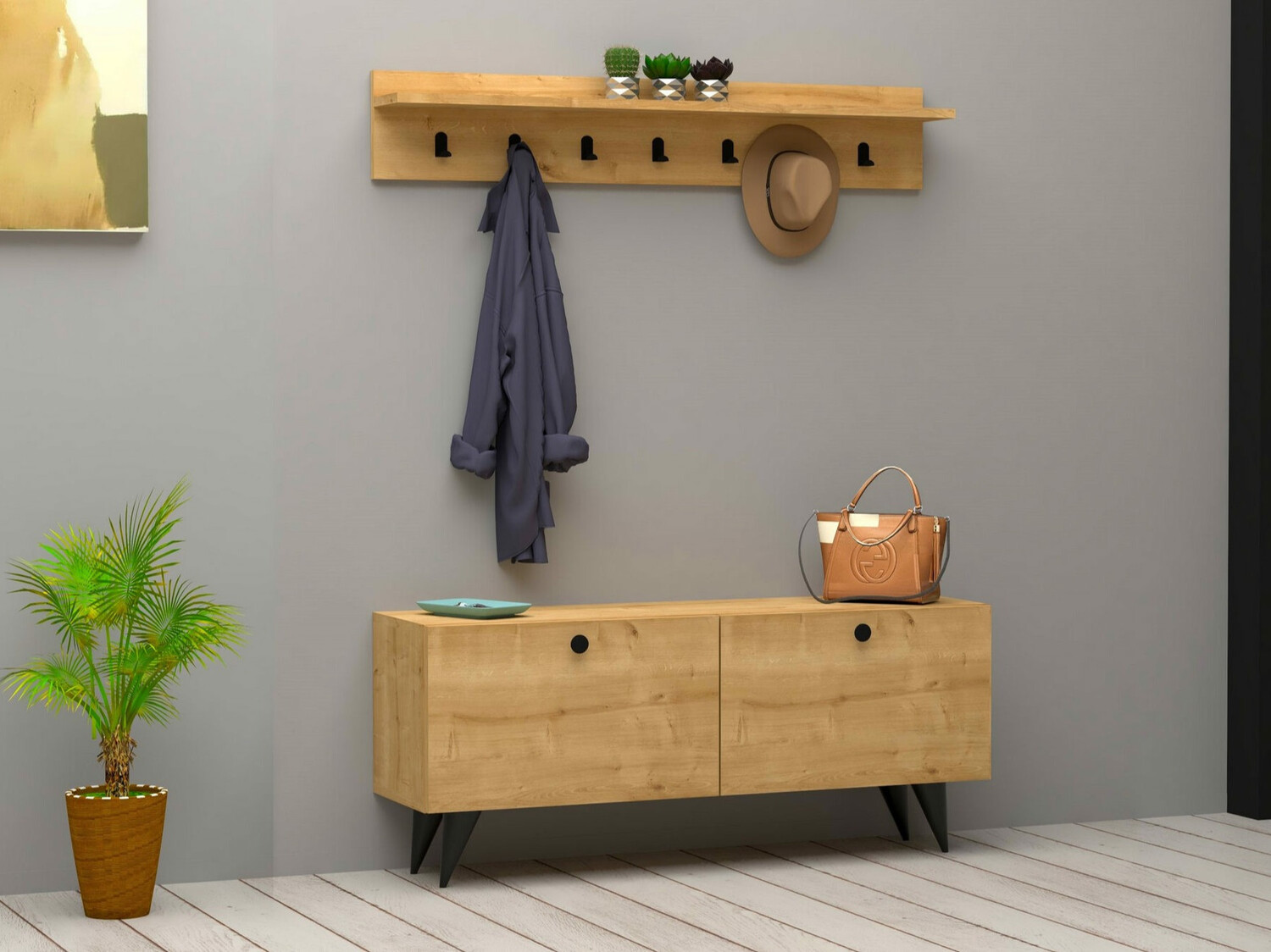 Komplet za predsobo Kailua 521 (Hrast)