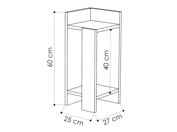 Nočna omarica Kailua 454 (Siva)