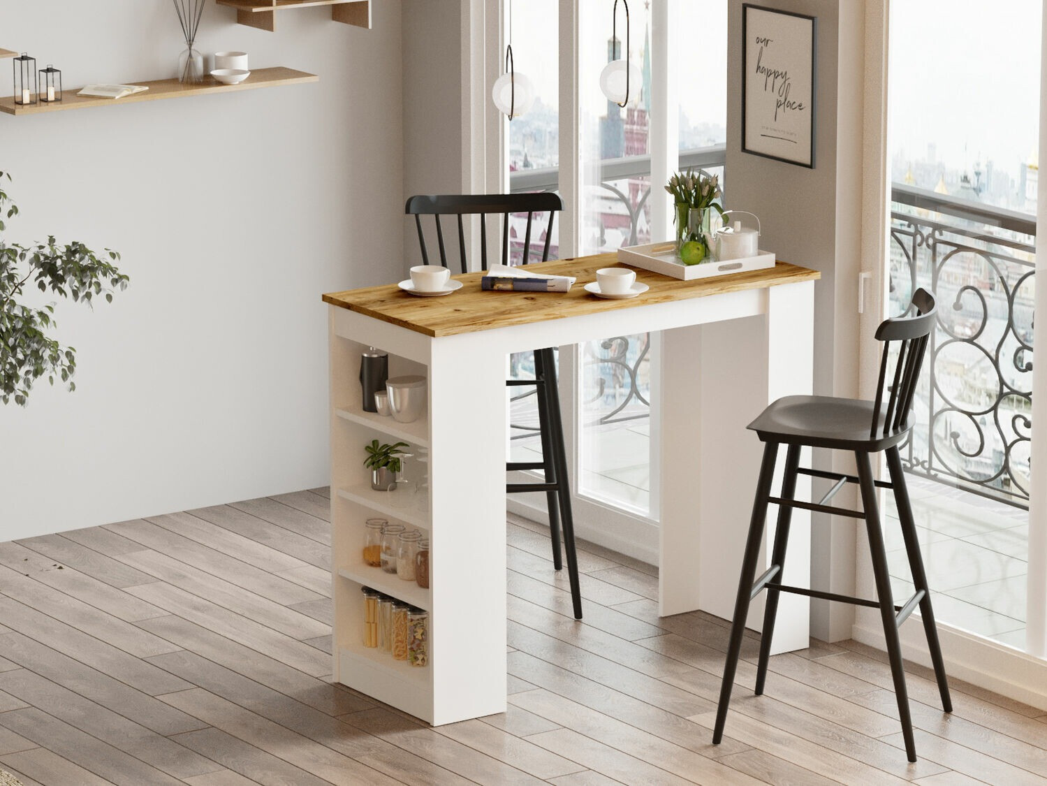 Barska miza Kailua 477 (Bela + Bor)