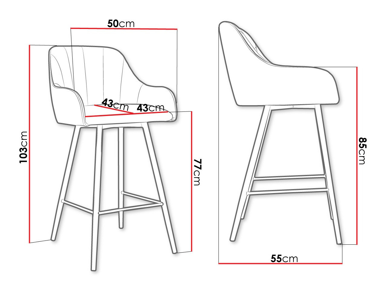 Barski stol Jackson 102 (Črna + Magic Velvet 2209)