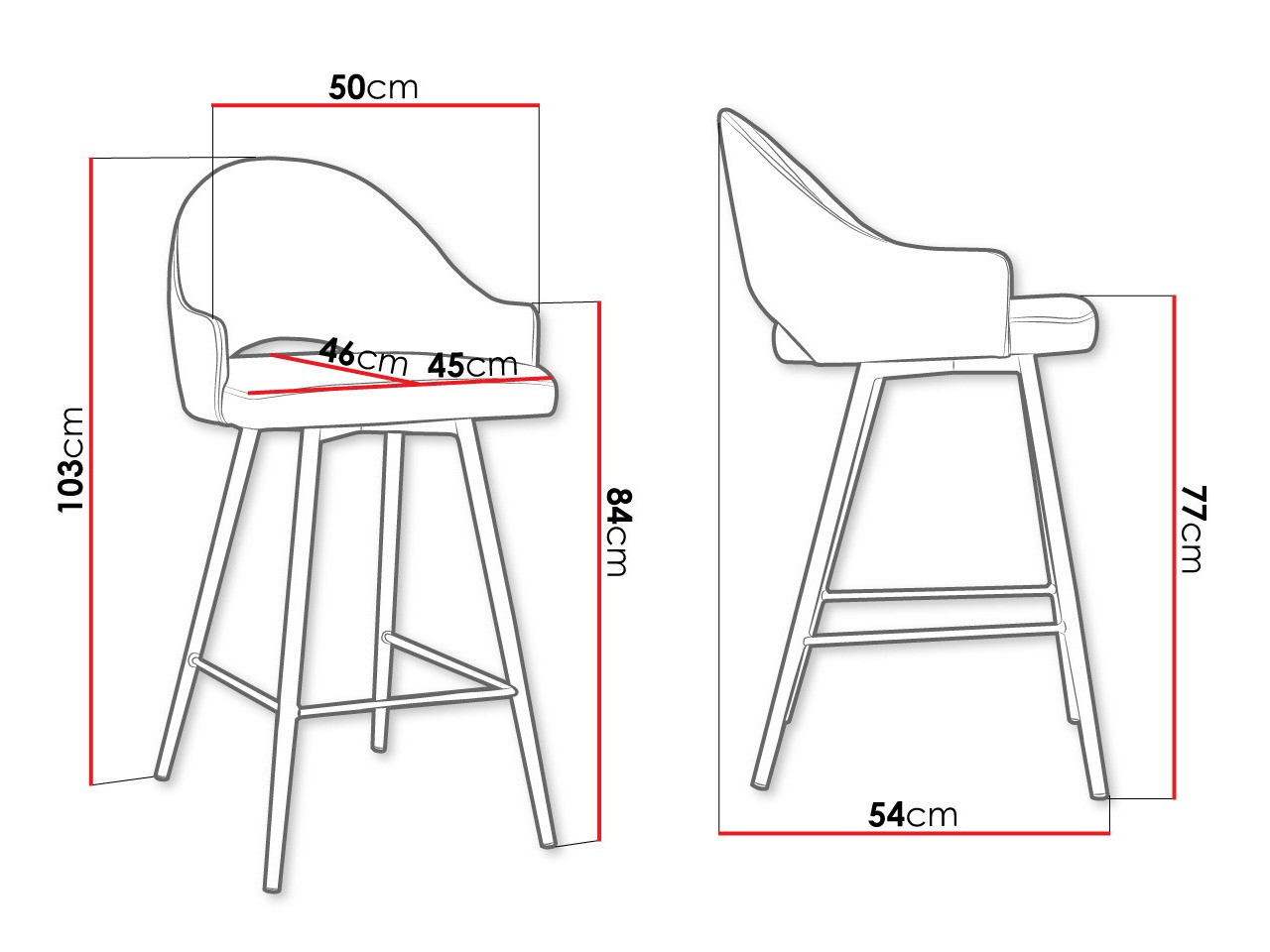 Barski stol Jackson 103 (Črna + Magic Velvet 2209)