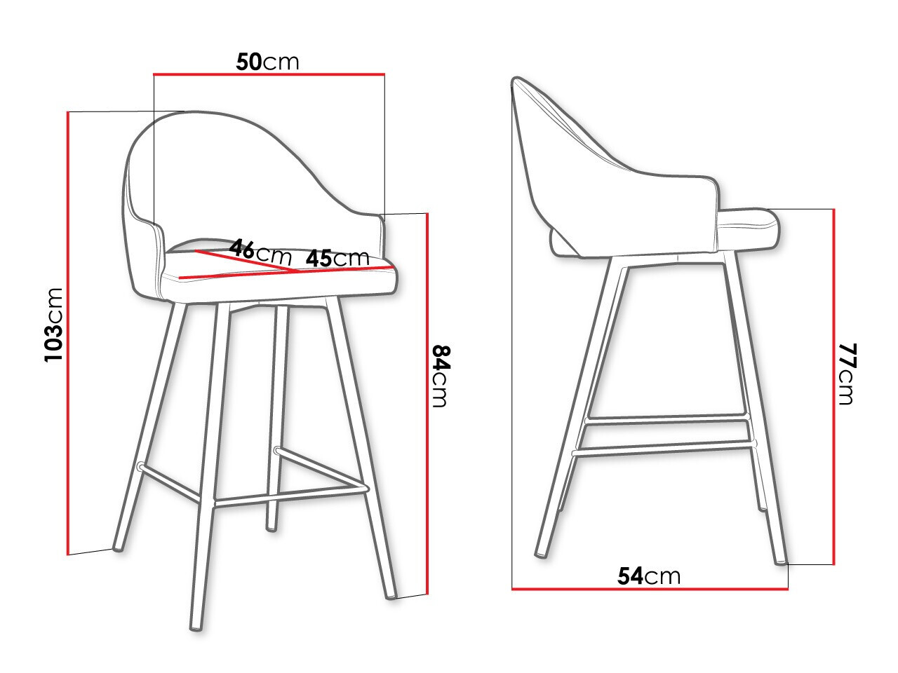 Barski stol Jackson 103 (Črna + Magic Velvet 2217)