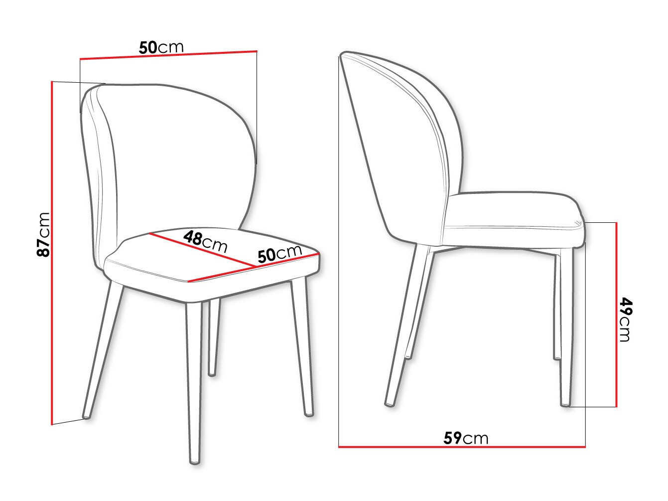 Stol Jackson 104 (Črna + Magic Velvet 2209)