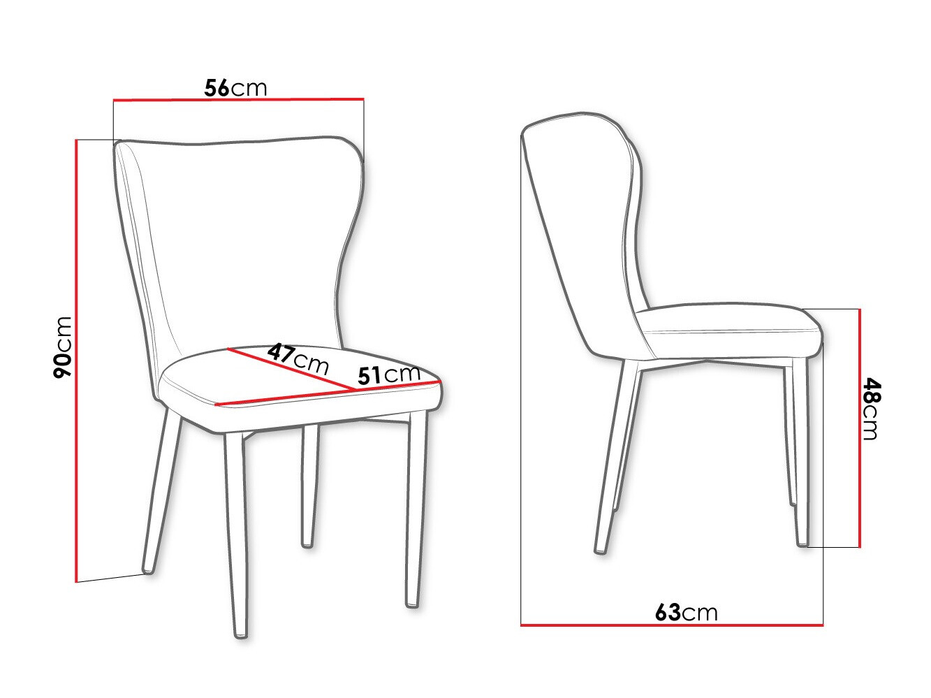 Stol Jackson 105 (Črna + Magic Velvet 2216)